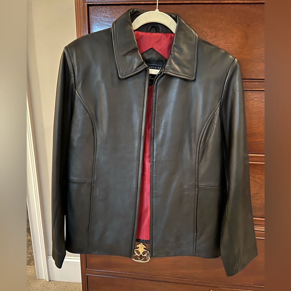 Butter-soft woman’s leather jacket by Relativity. New, Never worn. Size medium.
